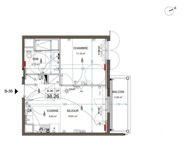 Appartement F2 à vendre - 2 pièces - 38,26 m2 - Cormeilles En Parisis - 95 - ILE-DE-FRANCE